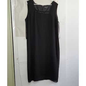 Montee Women's Plus Black Dress Sleeveless Rhinestone Detail Evening Size 18W